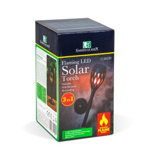 LED-es szolár lámpa 6db - leszúrható / fali / szabadonálló - lángeffekt - 12 sárga LED - 90 x 410 mm - Image 5