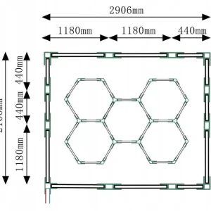 Berge Hexagon LED Garázsvilágító, 310W 2166x2906mm, 6500K - Image 8