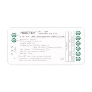 Digitális (SPI) LED szalag vezérlő (WIFI + 2.4G) futófényhez , DMX , Tuya Smart , 5in1 , 10A , monokróm/CCT/RGB /RGBW/RGB-CCT , Miboxer , SPIW5 - Image 3