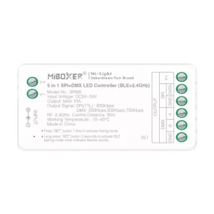 Digitális (SPI) LED szalag vezérlő (Bluetooth + 2.4G) futófényhez , DMX , Tuya Smart , 10A , 5in1 ,monokróm/CCT/RGB /RGBW/RGB-CCT , Miboxer , SPIB5 - Image 3