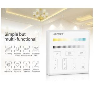 MIBOXER RF 2.4G CCT LED Szalaghoz Fali Távirányító 4 Zónás fehér - Image 3