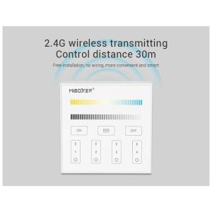 MIBOXER RF 2.4G CCT LED Szalaghoz Fali Távirányító 4 Zónás fehér - Image 4