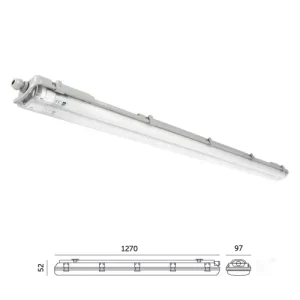 Led Fénycső armatúra, HERMETIC G2 + 2x LED T8 18W 120cm 4000K KOBI - Image 3