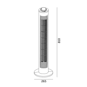 Toronyventilátor VENLO 2 45W fekete Kobi Windstar - Image 4