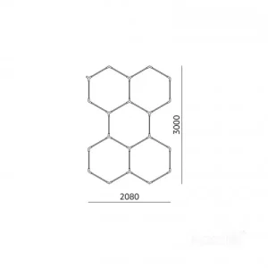 Mennyezeti lámpa LED HEXLINE 208x300cm 4000K Kobi - Image 5