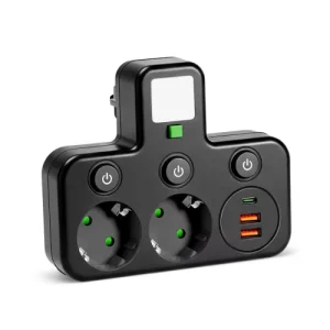 Elosztó LINEA PRO FL3 2 aljzat+2 USB/1 USB-C 4000K fekete Kobi - Image 4