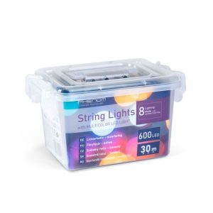 Fényfüzér - 30 m színes - 600 LED - 220-240V - 6W - átlátszó kábel - Image 4
