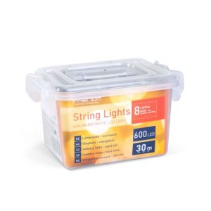 Fényfüzér - 30 m melegfehér - 600 LED - 220-240V - 6W - átlátszó kábel - Image 5